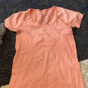 Size 6 orange brown swiftly LULULEMON top